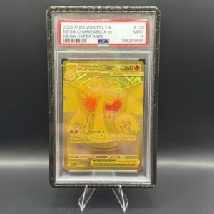 Pokemon 2025 Mega Charizard X ex 130/094 Gold Hyper Rare Phantasmal Flames PSA 9
